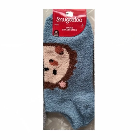 Fuzzy Hedgehog Footie Slipper Socks - Picture 3 of 3